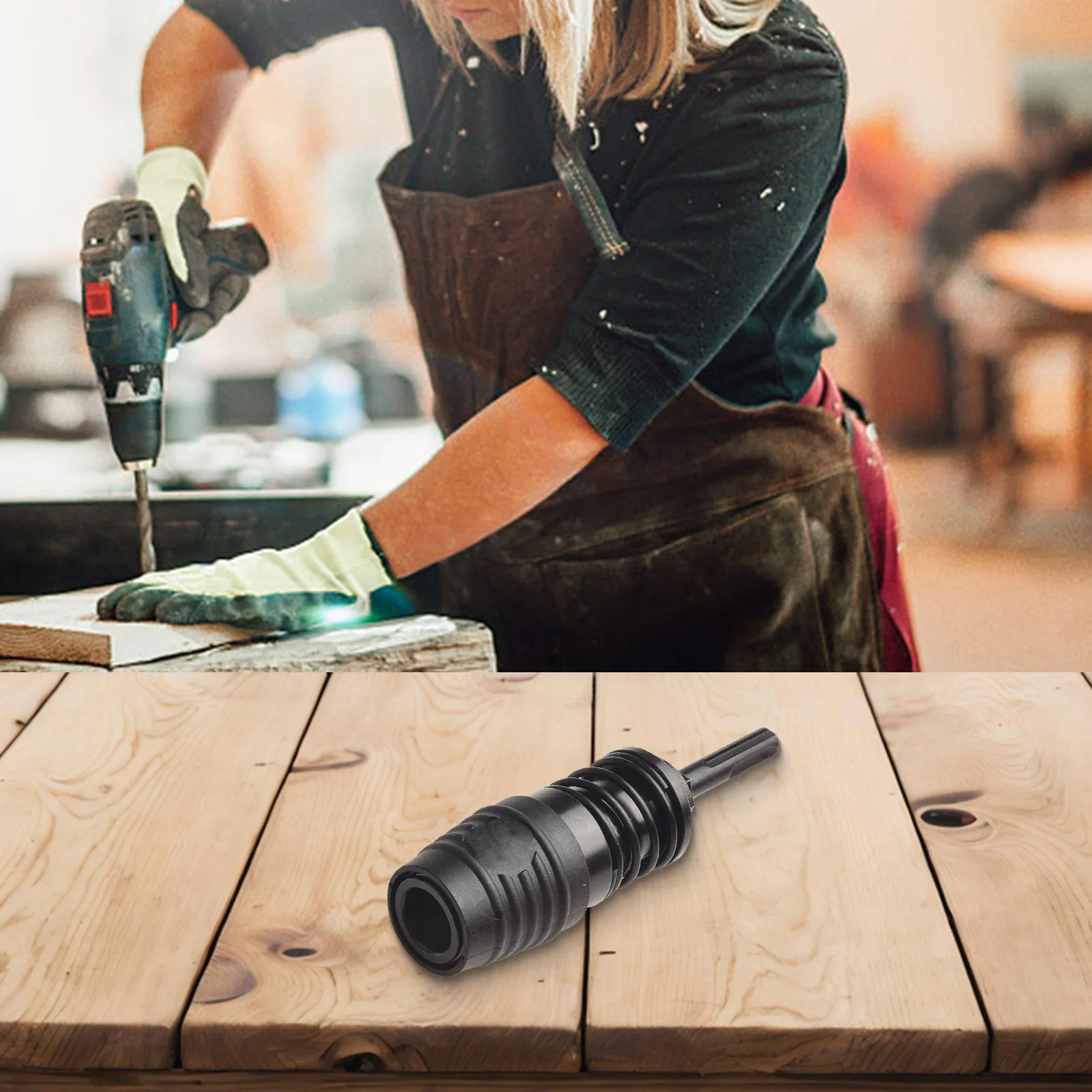 

Concrete Slabs Hammer Drill Adapter Hammer Drill Accessory Self-locking Strong And Effective Black Color Erosion Resistant