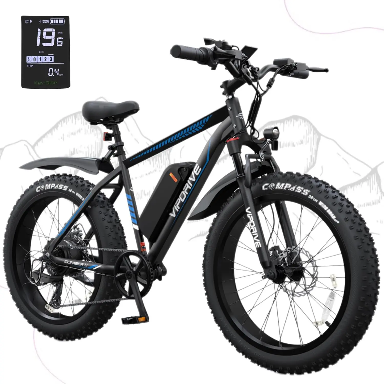 Electric Bike for Adults, 500 700W ebike, 48V 13AH Battery, 26 Inch Fat Tire Electric Bicycle, 7 Speed Up to 26MPH 60Miles Range