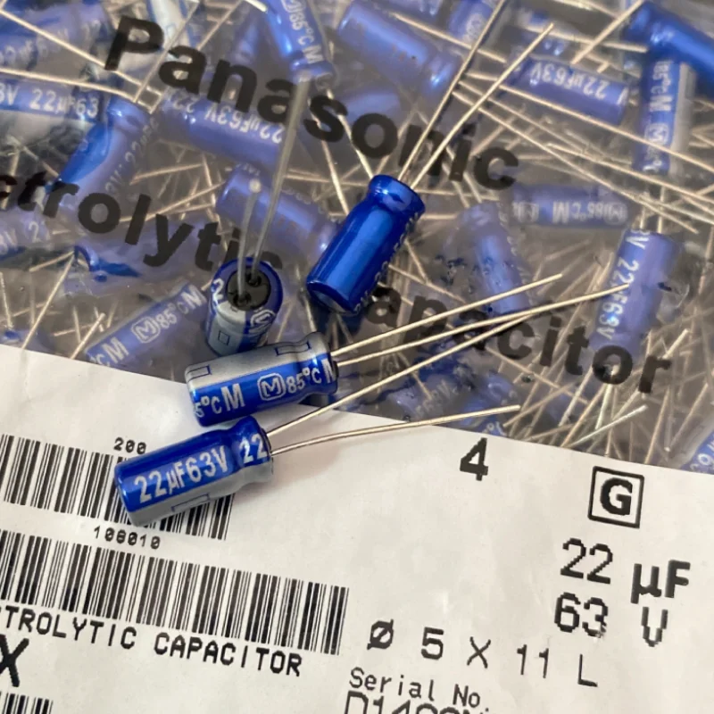 

5PCS 22UF 63V Panasonic Fever Sound Capacitor 63V 22UF 5X11 AM Flash Blue Robe