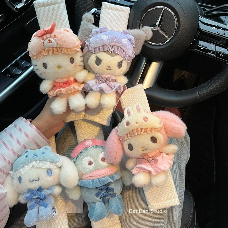 

Sanrio Car Seat Belt Cover Anime Hello Kitty Shoulder Protector Cartoon 3D Kuromi Cinnamoroll Hangyodon Seat Belt Shoulder Pad