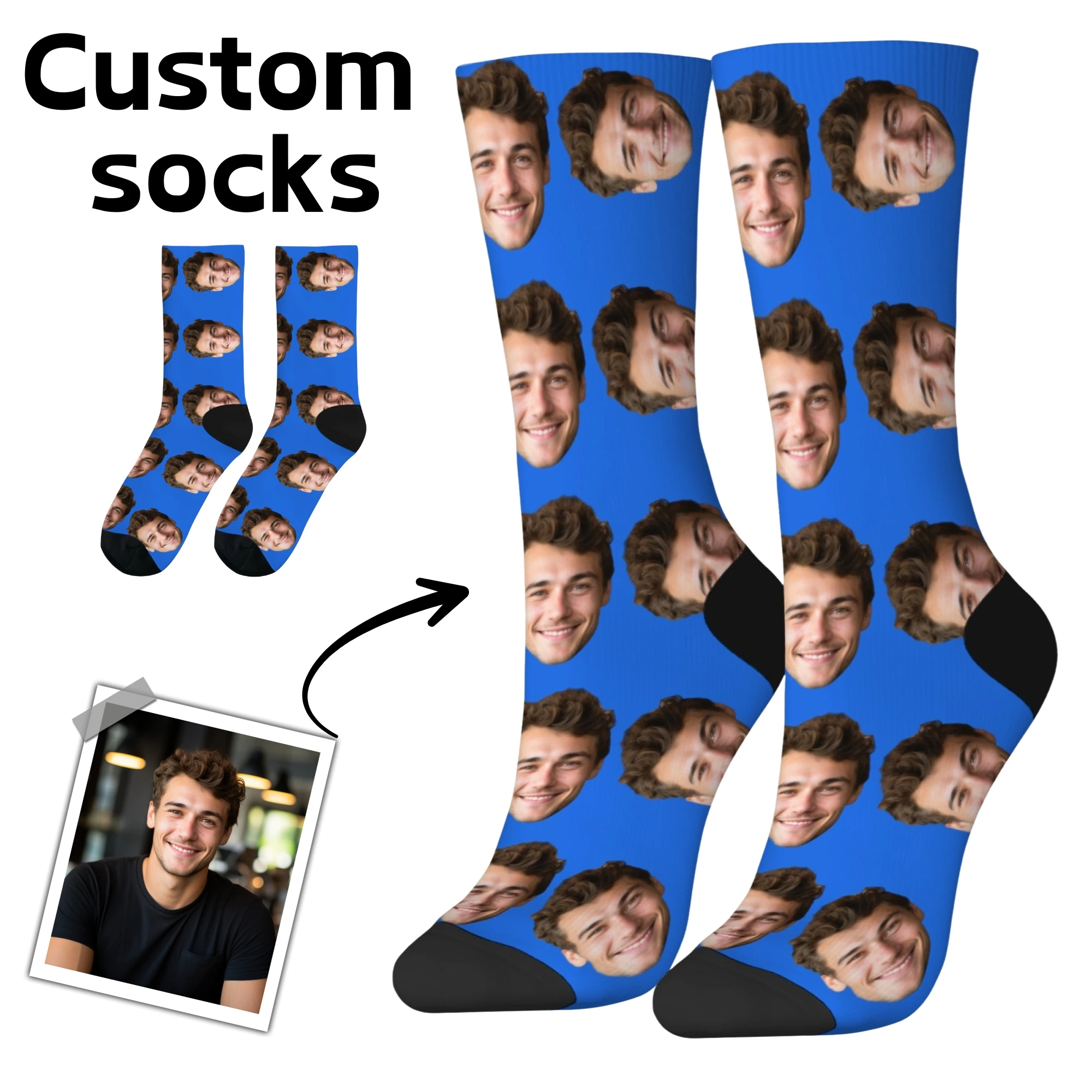 

Novelty Custom Face Socks DIY Personalized Photo Custom Socks Crazy Funny Men's Socks Christmas Party Birthday Anniversary Gift