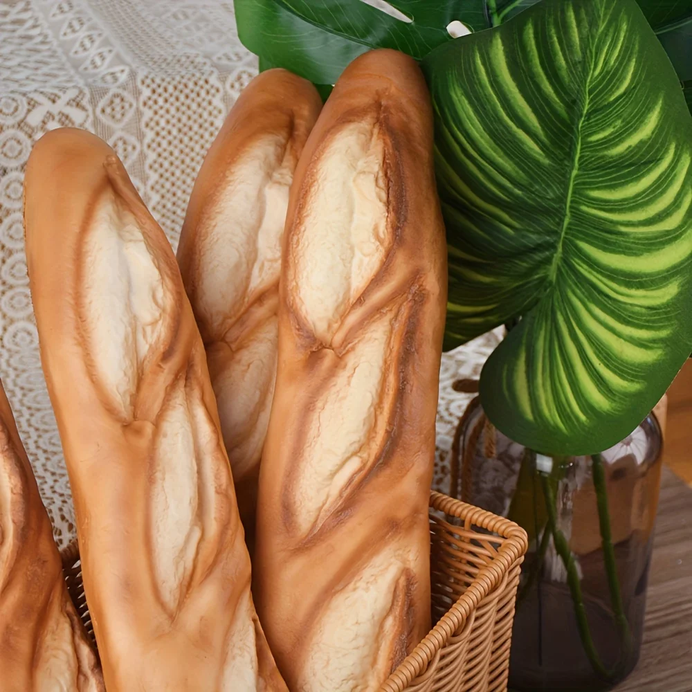 Gefälschte Baguette-Brot-Requisite, realistisches französisches Laib-Modell aus PU für die Heim- und Küchendekoration, Fotografie-Hintergrund, Party-Dekoration – Detail 2