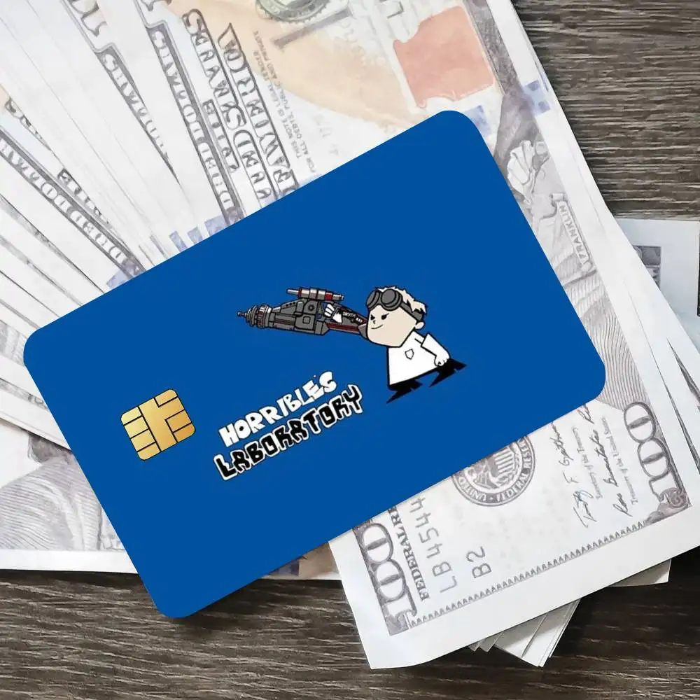 الكرتون D-Dexters L-المختبر المشارك الائتمان الجلد غطاء بطاقة ملصقات 4 قطعة فيلم حافلة تمرير الجبهة الديكور البنك الخصم مقاوم للماء