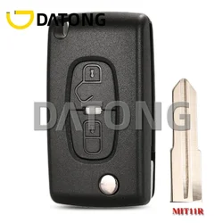 CHANKey FOR Peugeot 4007 ET 4008 Citroen C-Crosser C4 Aircross 2 Button Flip Remote Key Case Shell Fob MIT-11R Blade CE1731