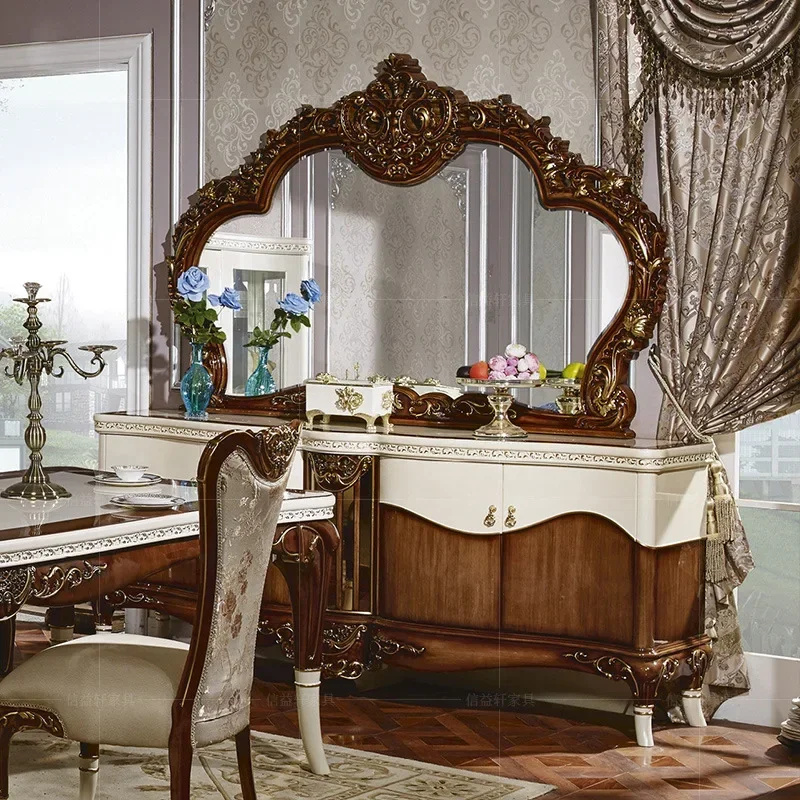 

European design carved long dining table French restaurant dining table dining chair neoclassical furniture