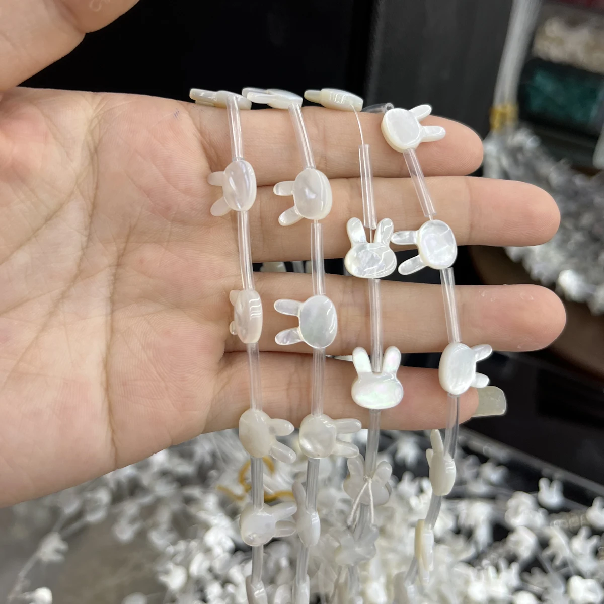 10x12mm Natürliche Süßwasser Shell Vertikale Loch Kaninchen Kopf Perlen Schmuck Machen DIY Halskette Armband Ohrringe Zubehör hochzeit