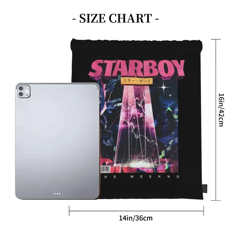 The Weeknd Starboy World Tour Hip Hop La Flame Rap Jackboys Drawstring Bags Gym Bag Travel School Sport Bag