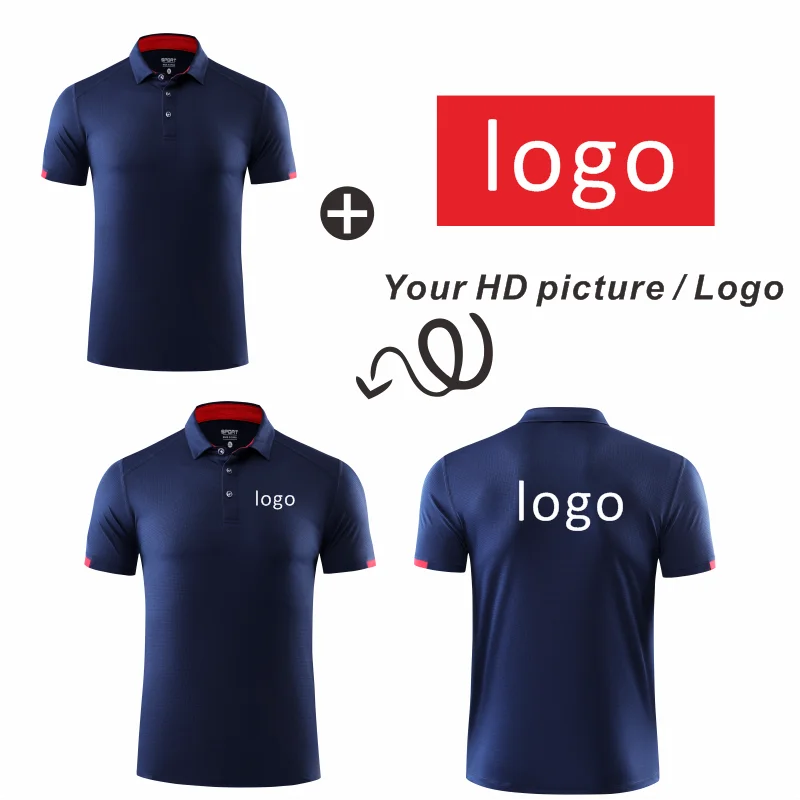 Casual short sleeved custom logo Quick drying sportswear printing Personalized design pattern Company Group Clothing Printing
