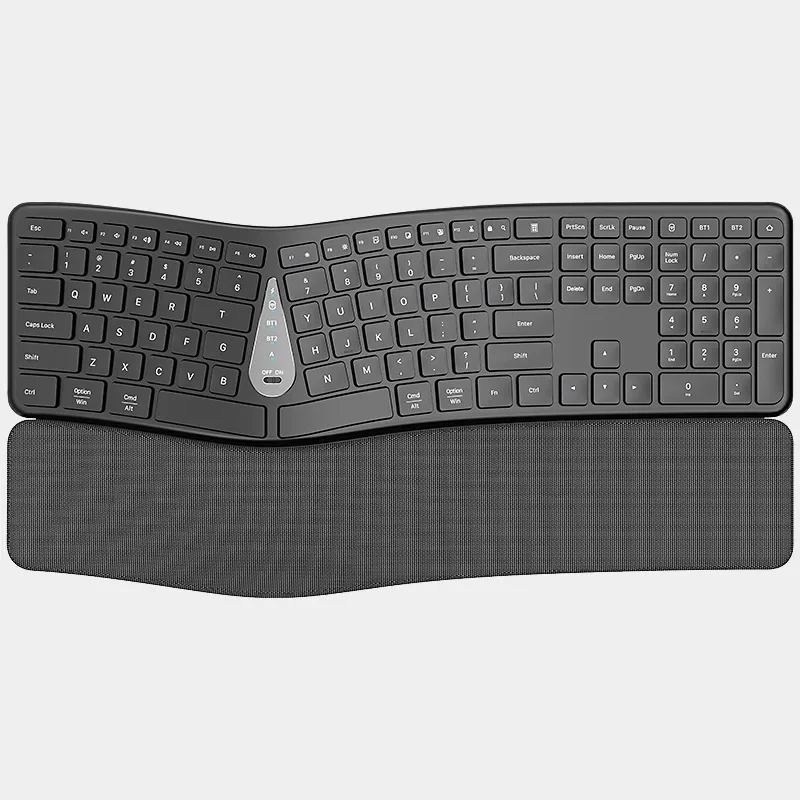 

Bluetooth dual-mode ergonomic keyboard and mouse set, silent with wrist rest, rechargeable keyboard
