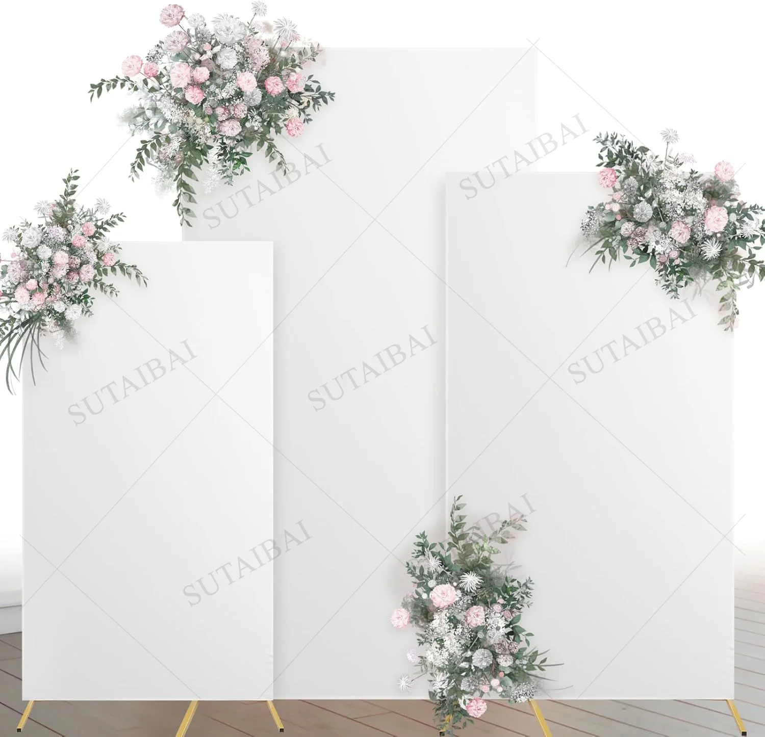 Cubierta de arco de boda de 3 uds., cubierta de fondo cuadrada ajustada para soportes de fondo, arco de LICRA para decoración de fiesta de cumpleaños y boda