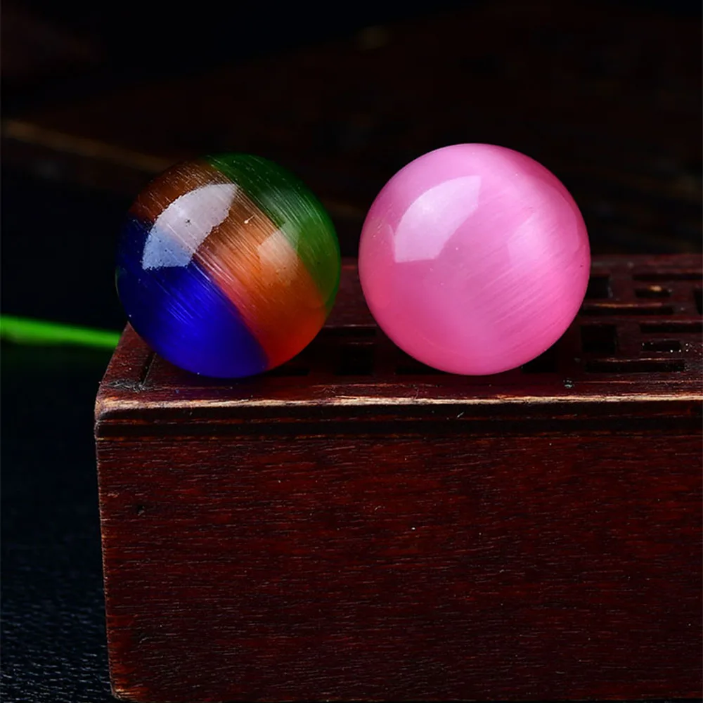1-20Pc Colorful Cat Eye Stone Ball Glass Ball Dia 20mm Fish Tank Aquarium Decoration Home Office Desktop Decoration DIY Handmade