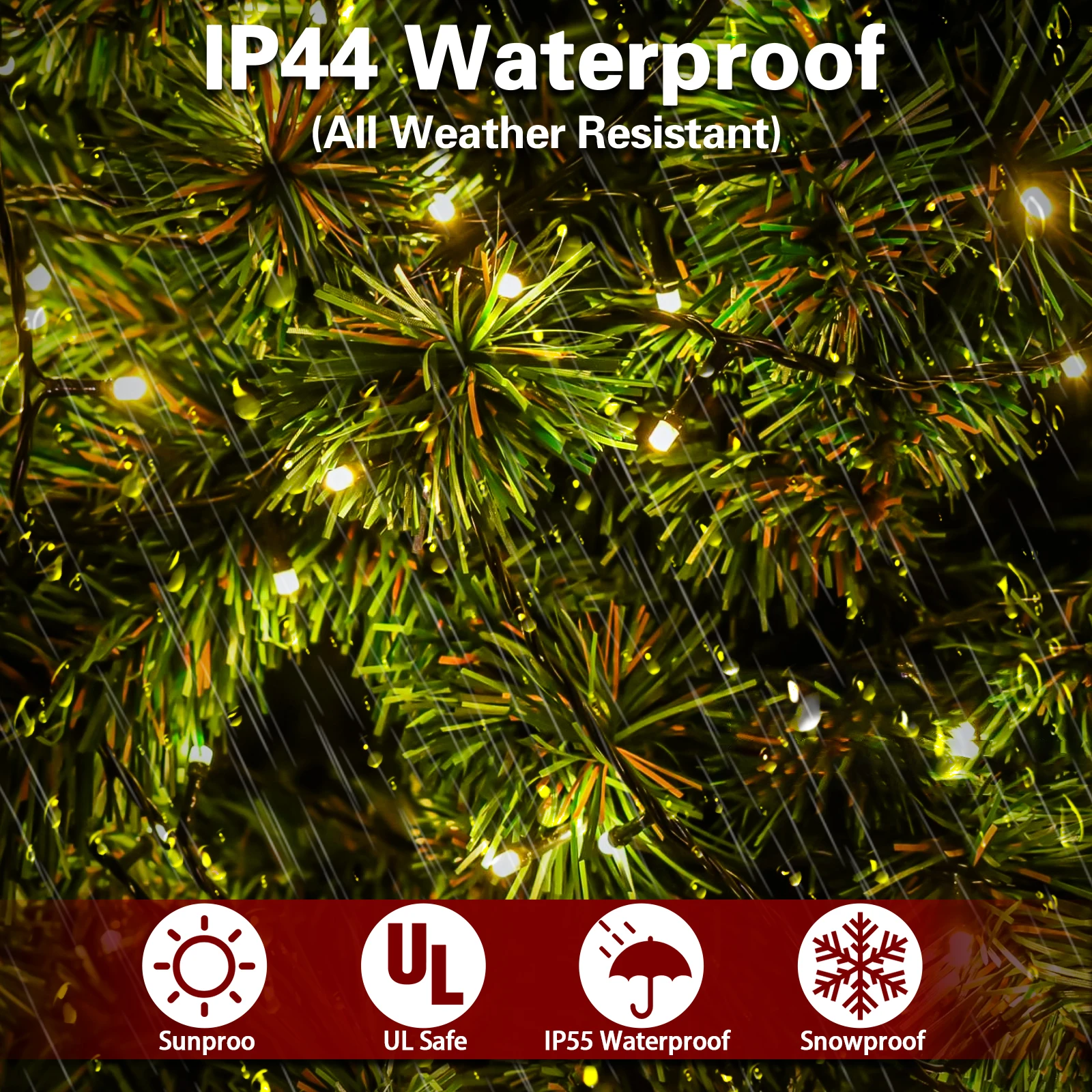 200/280LED Star Waterfall Light Outdoor Fairy String Light Christmas Tree Circular Top Light for Home Navidad Natal New Year2026