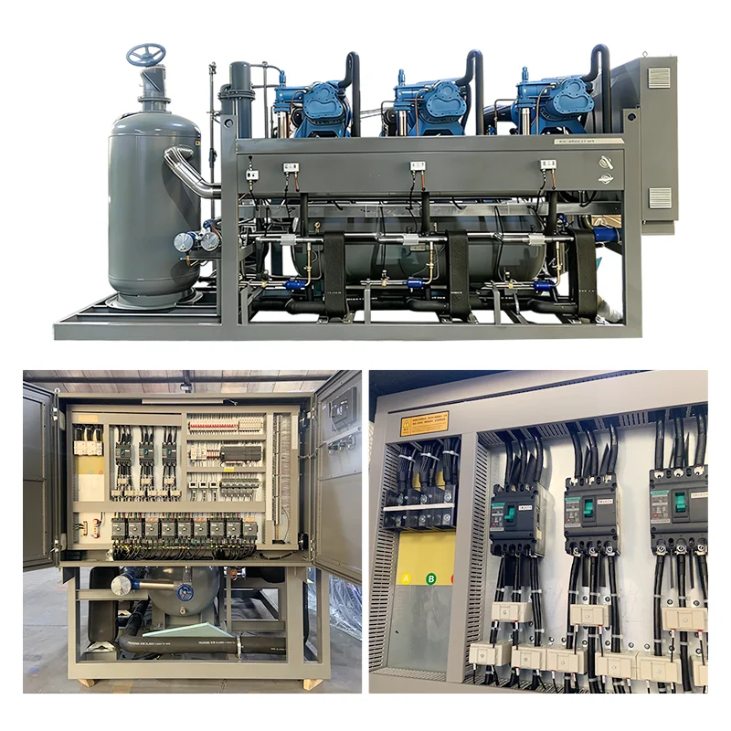 Modular Air Cooled Chiller Unit With Gear And Engine Multiple Compressors Parallel System For Industrial Cooling