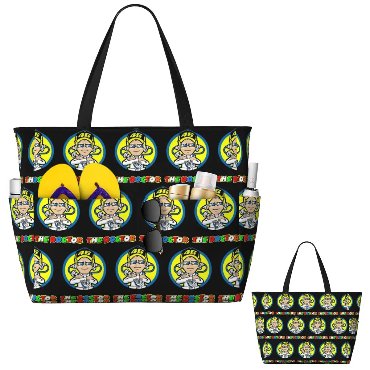 Motorcycle Racing Motor Rossi Beach Tote Bag Sport Gym Yoga Duffle Large Tote Bag Women Travel Bag Fitness bag
