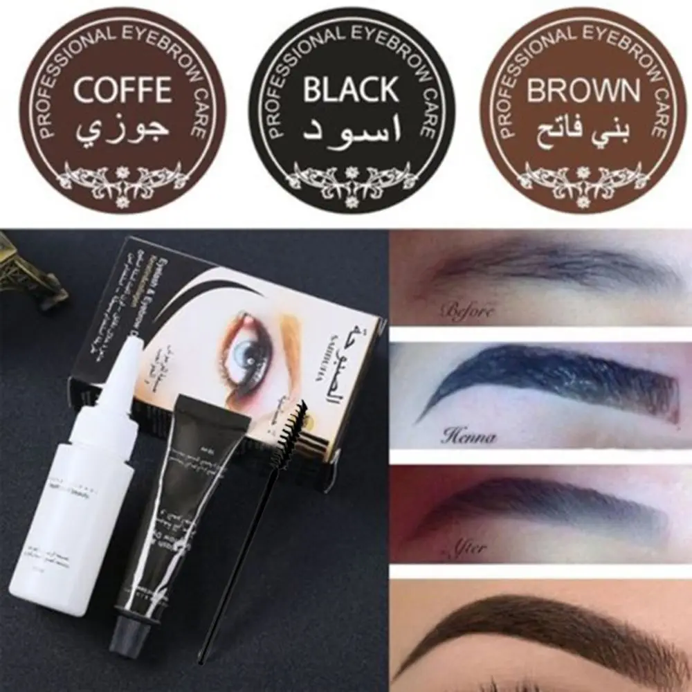 Eyebrow Eyelash Tint Cream Longlasting Eye Makeup Dye Eyebrow Mascara Enhancer Tattoo Pen Waterproof Super Durable Set