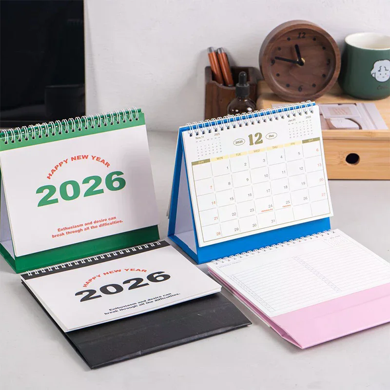 Calendario 2026 libro Simple planificador diario mensual agendador gestión del tiempo decoración de escritorio de oficina en casa calendario de pie