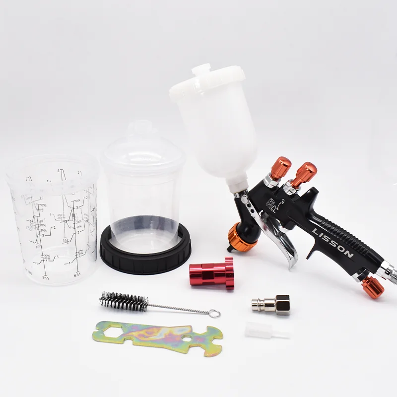 

MINI88 HVLP Spray Gun Kit 1.2mm & 1.0mm Nozzles 400CC/250CC Tanks Paint Mixing Cup Adapter Ideal for Car Repair Primer Spraying