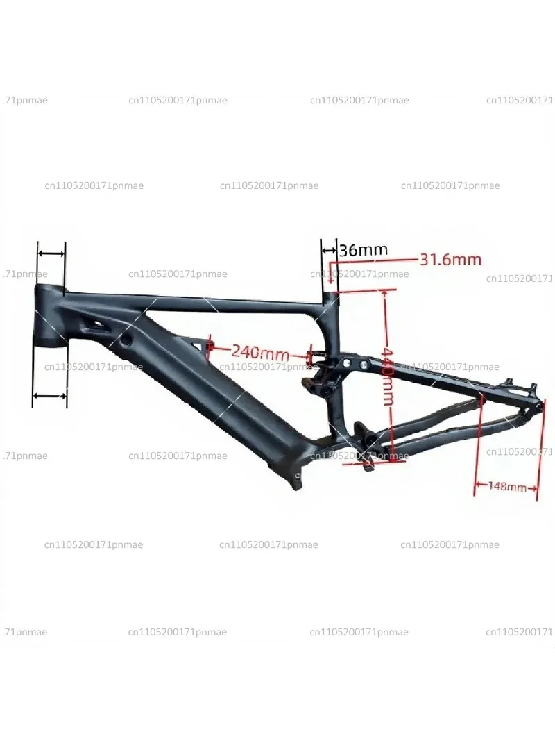 Full Suspension E-MTB Frame 27.5/29 Inch 1000W Mid Drive Bike Frame for  M620 Motor Electric Mountain Bicycle