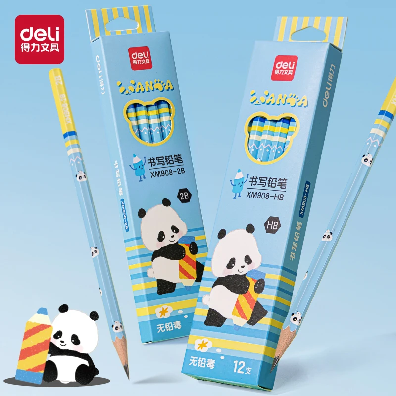 

Deli 12pcs 2B/HB Cute Panda Hexagonal Wooden Pencil Art Sketch Painting Drawing Pencils Gift School&Office Supplies Stationery