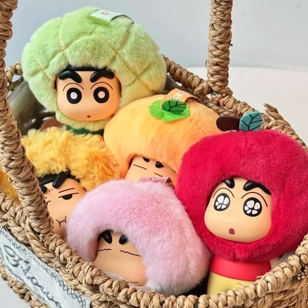 กล่องสุ่มตุ๊กตาชินจัง ซีรีส์ฟรุ๊ตคอทเทจ ตุ๊กตาชินจังน่ารัก ของตกแต่งกระเป๋า ของเล่นเซอร์ไพรส์ กล่องปริศนา ของขวัญ