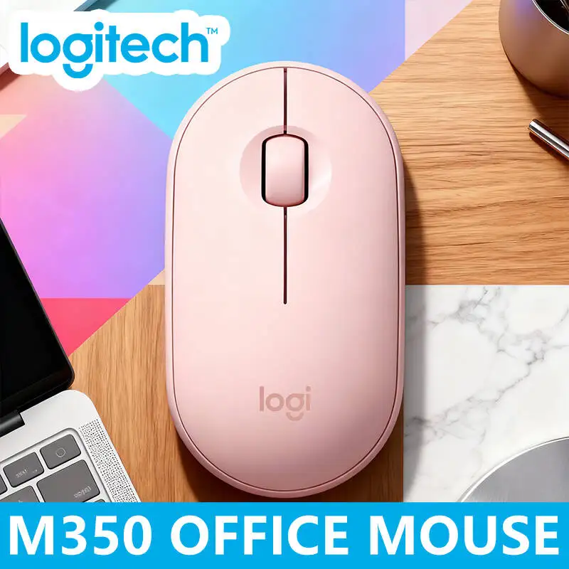 

Беспроводная бесшумная мышь Logitech M350, милый ноутбук для мальчиков и девочек, домашний офис, легкий, удобный, портативный