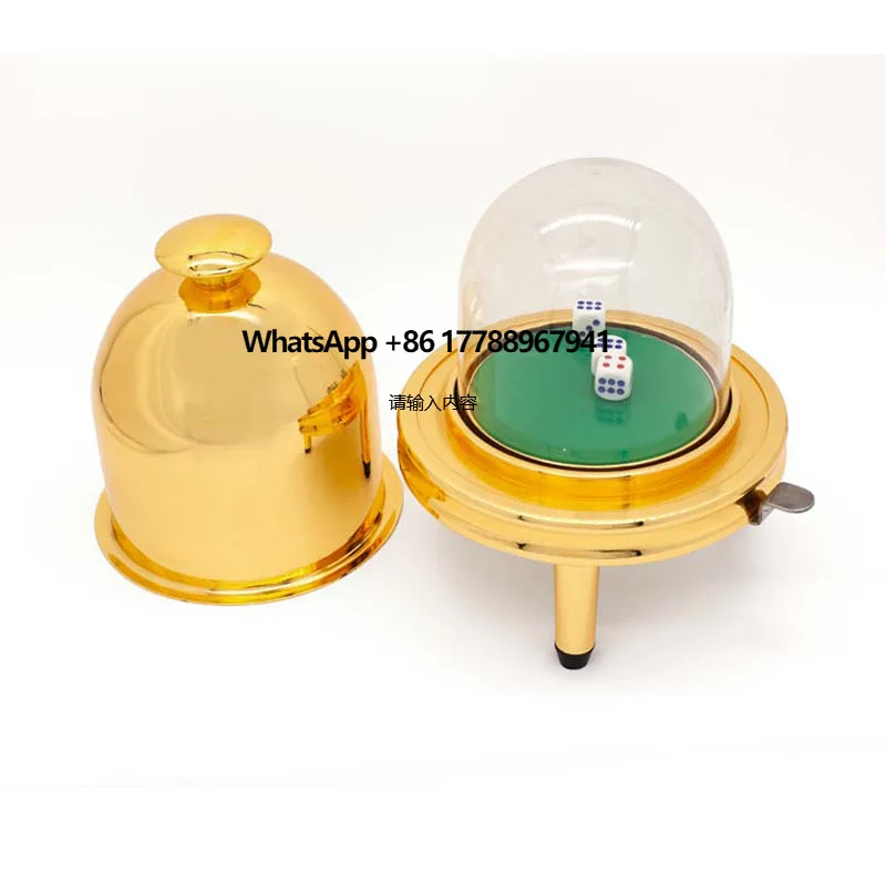 

High Quality Electric Automatic Casino Accessories Golden Gloss Poker Dice Cup Shaker Machine Casino Electronic Dice Cup