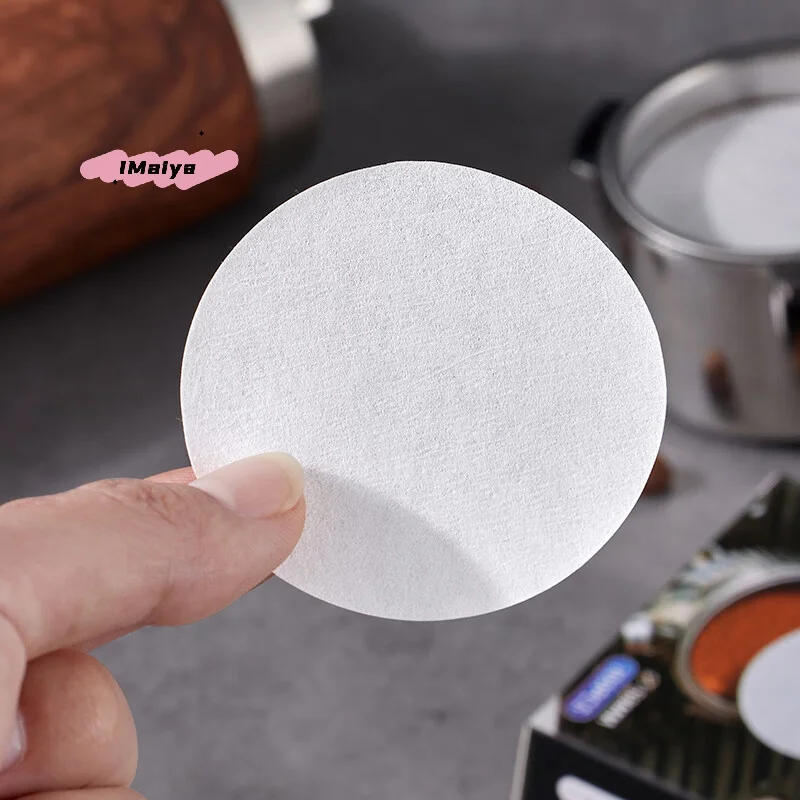 Picture 4: 100 Sheets round Coffee Filter Paper for Espresso Machines 51/53/58mm Portafilter Basket Compatible with Moka Pots