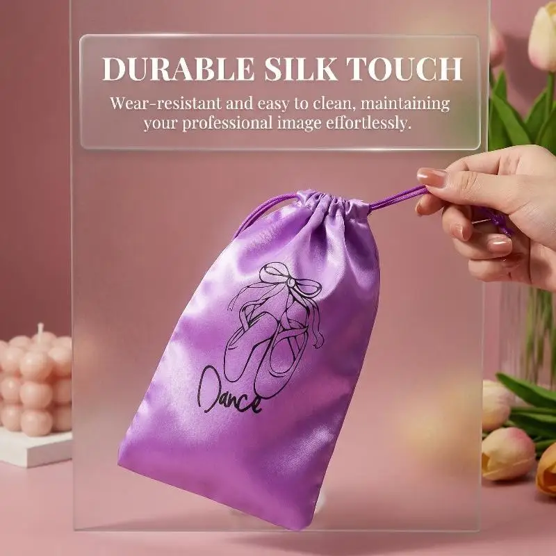 26.5*13.5cm Portable Satin Dance Shoes Storage Bag Large Capacity Shoe Organizer Handbag For Ballet Room Organization Travel