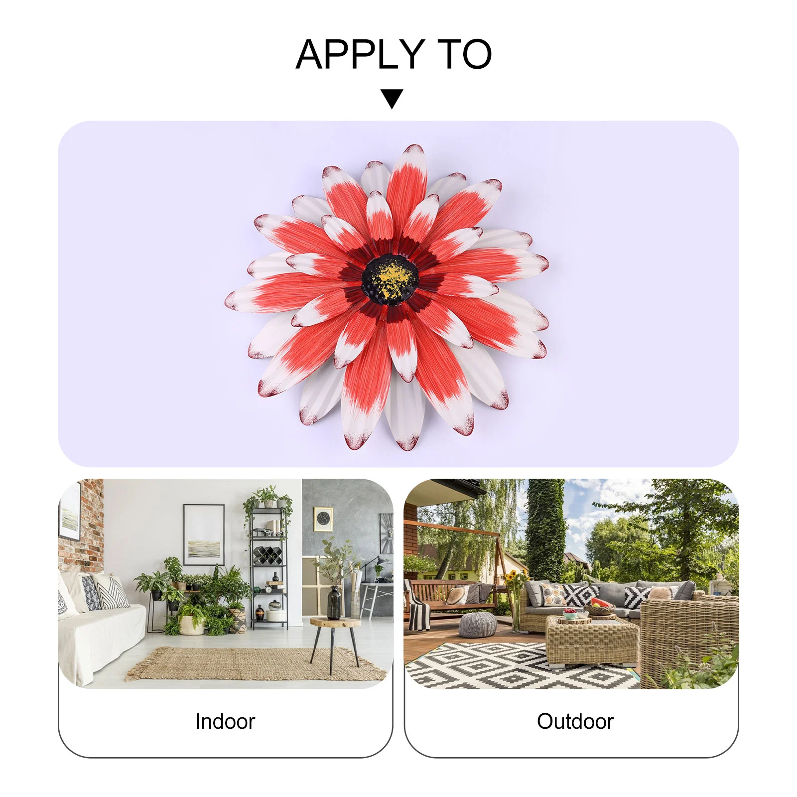 3 D 3D Margarida Parede Pendurada Estátuas ao ar livre Decoração de sinal frontal Decoração de flores de jardim