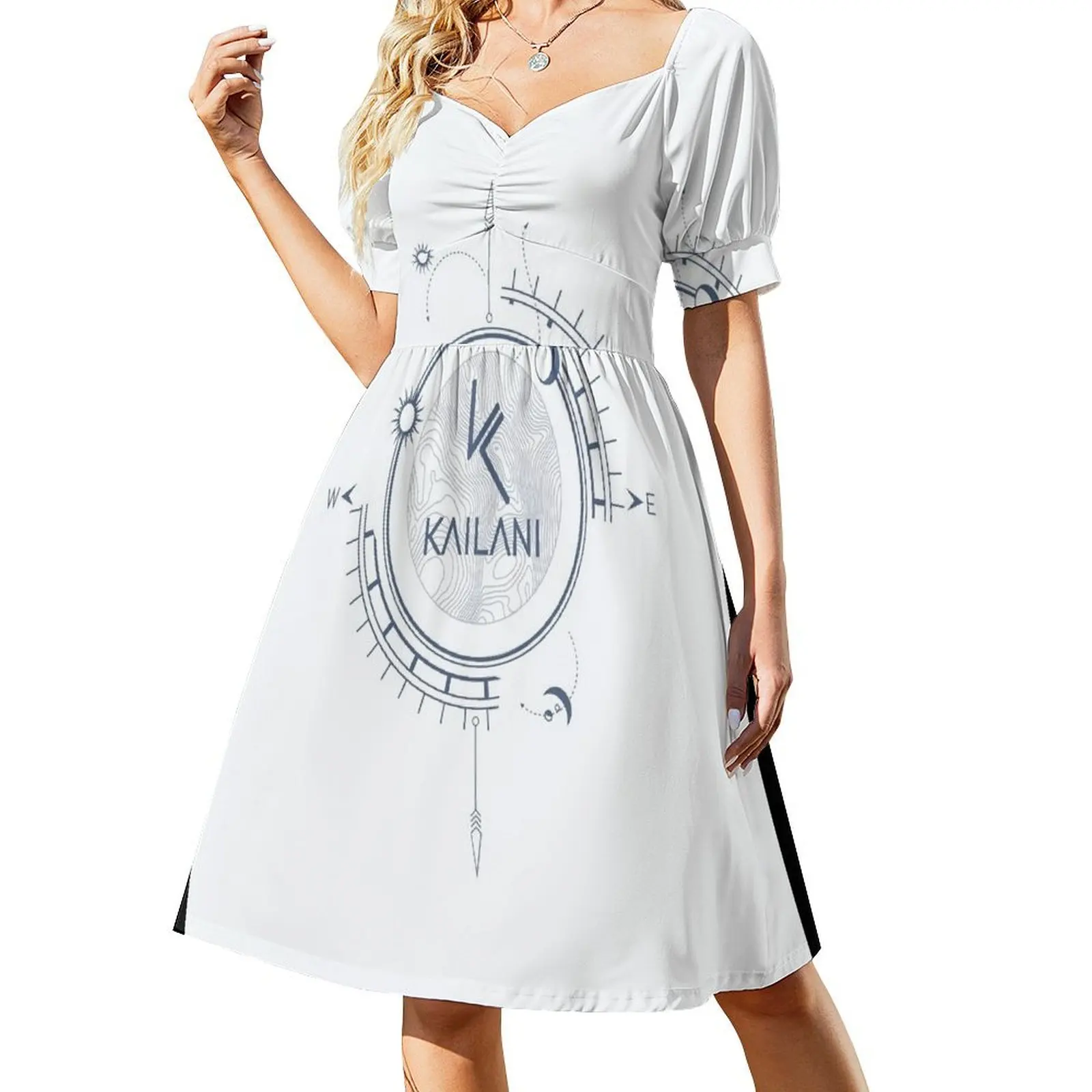 

Compass N°2 Kailani Blue s/light - Textiles Short-Sleeved Dress Women dresses summer wedding dresses for parties