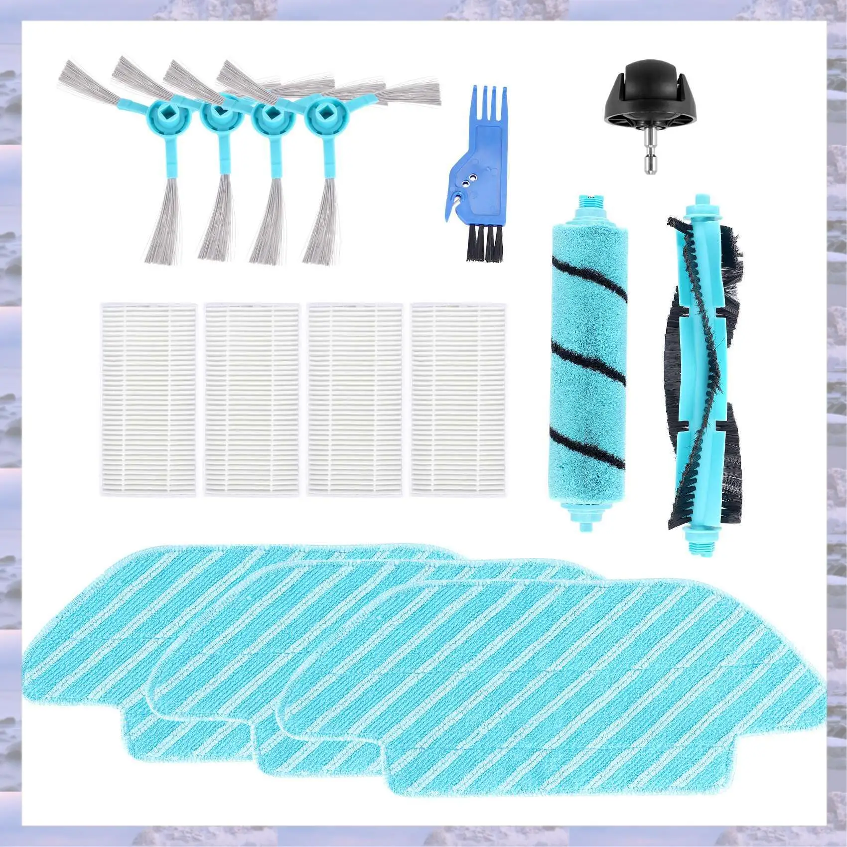 2025-HEPA Filter For Cecotec Conga 4090 5090 Robot Vacuum Cleaner Main Roller Brush Side Brushes Mops Cloth Rags Kit