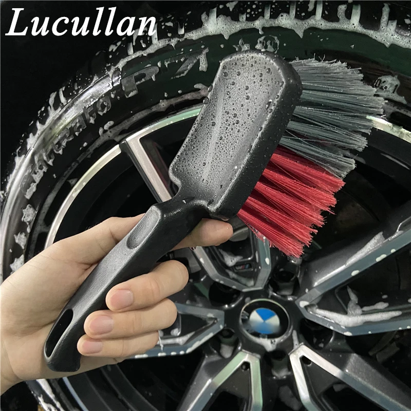 Lucullan Soft End-split PP Hair Tire Cleaner Large Size Car Wheels Rims Detailing Brushes For Truck SUV Etc.