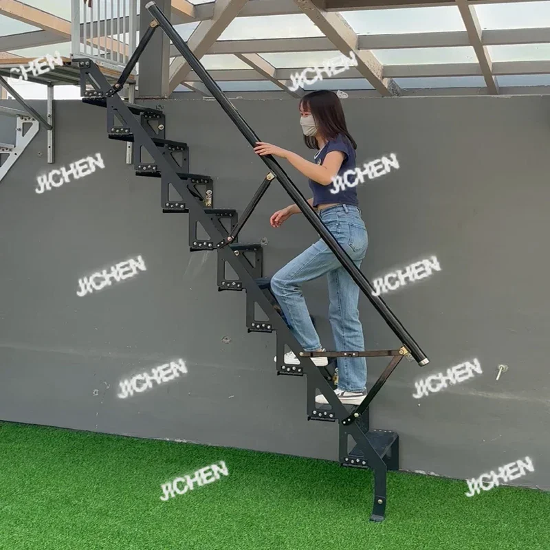 

Envío nuevo Attic Retractable Household Invisible Wall-Mounted Folding Staircase Lift Folding Ladder