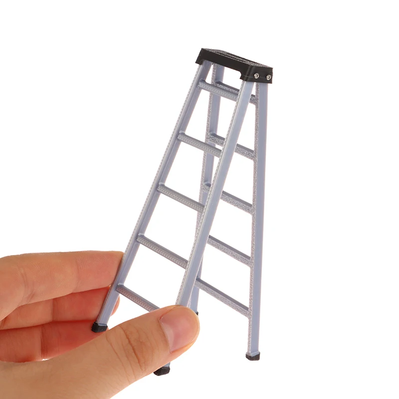 1:12 Dollhouse Mini Plastic Ladder Model Dollhouse Furniture Ladder Decor Toys Accessories Micro Scene Construction Props