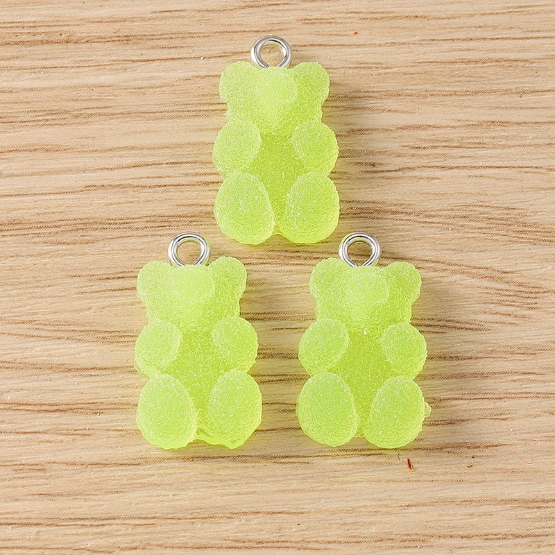 20 Stück 11x19mm Cartoon Bonbonfarben Harz Gummibärchen Charms Anhänger für Schmuckherstellung Tropfen Ohrringe Halsketten DIY Bastelbedarf – Detail 5