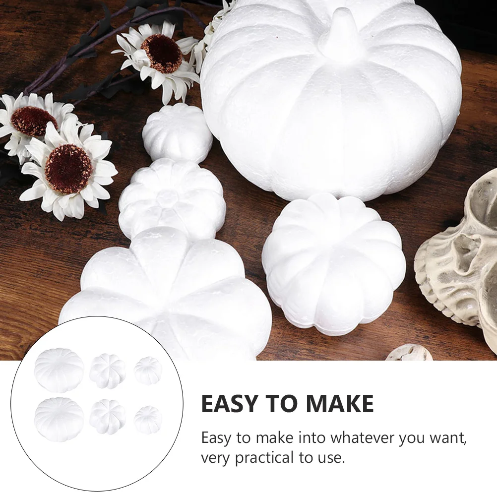 6 قطع من أدوات يقطين قابلة للطلاء بنفسك لمستلزمات إسفنجية لتزيين المهرجانات للأطفال، مشروع فني تعليمي، مجموعة زينة للحفلات