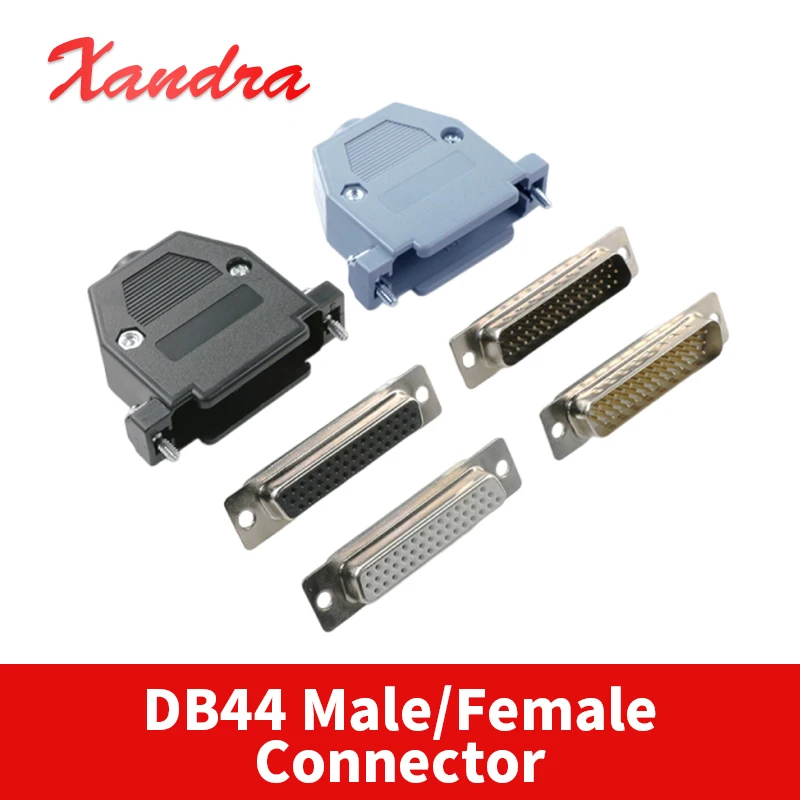 Industrial DB44 Male/Female Connector Plug Sensor Solder Joint Server Plastic Shell For PLC/LED 3 Rows 44Pin Adapter Connectors