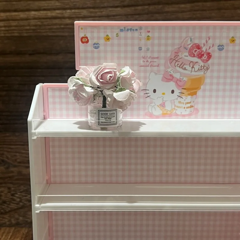 Hello Kitty Miniature Dollhouse Mini Supermarket Shelf Pretend Play Toy Display Rack Dollhouse Decoration Kids Pretend Play - view 4