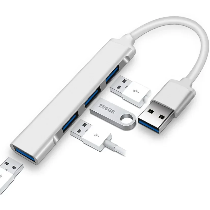 USB C Hub 4-w-1 i wieloportowy Adapter typu C kompilowany do komputera MacBook Pro typ-c do 4 USB 3.0 kabel do ładowania telefonu