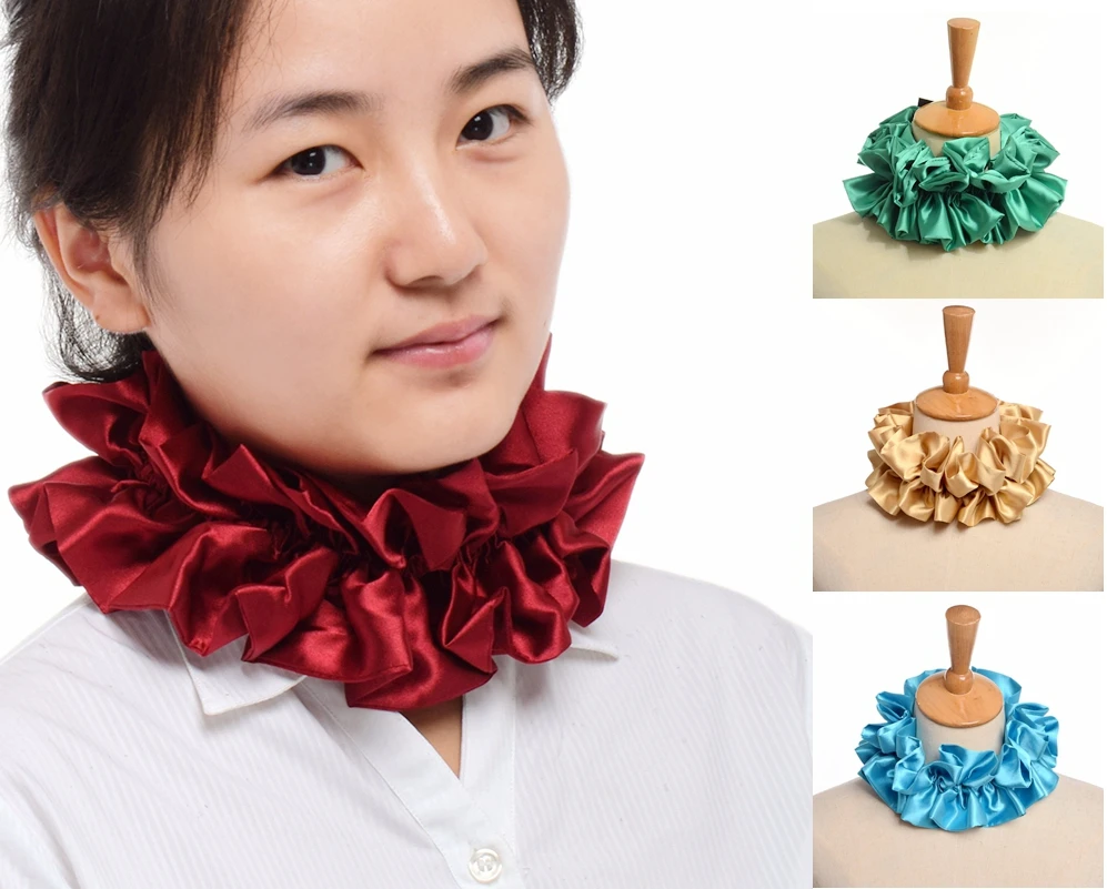 ピエロ コスプレ サテン フリル ネック ラフカラー コスチューム アクセサリー