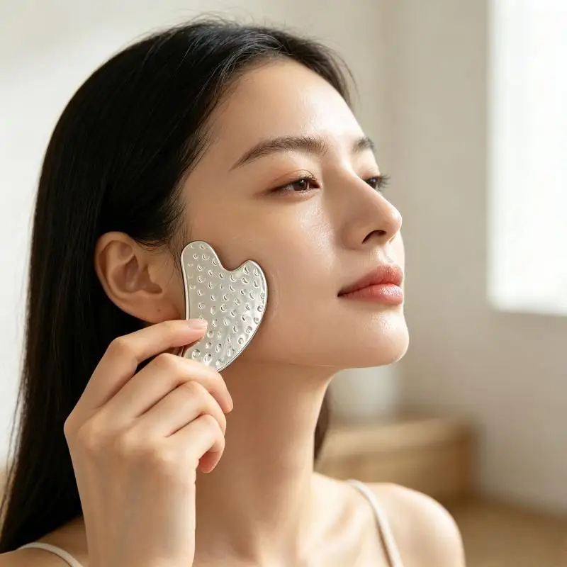 304 Stainless Steel Facial Gua Sha Tool Smooth Metal Massage Scraper For Face Body Relieve Puffiness Skin Care