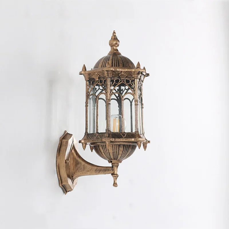 Imagem -03 - Retro Exterior Impermeável Antiferrugem Lâmpada de Parede Garden Gateway Sconce Pátio Corredor Villa Bra Residencial Varanda Luzes E27