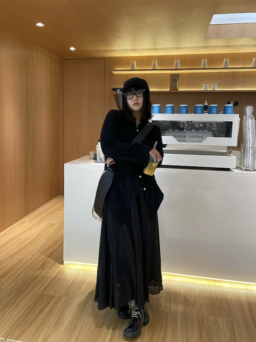 

plus Size Linen A-Line Skirt k Mountain Sle Women's Slimming Leg Covering Long Midi Skirt Simple Versatile New Arrival