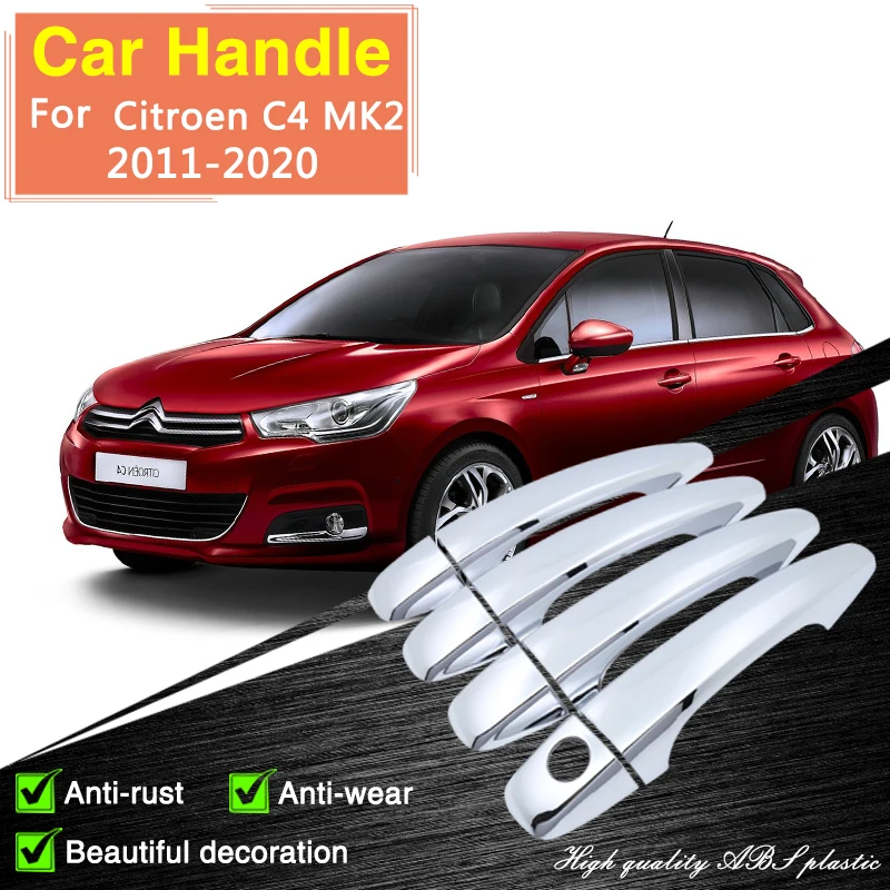 for Citroen C4 MK2 B7 2011 2012 2013 2014 2015 2016 2017 2018 2019 2020 2021 Chrome Door Handle Cover Car Accessories Styling