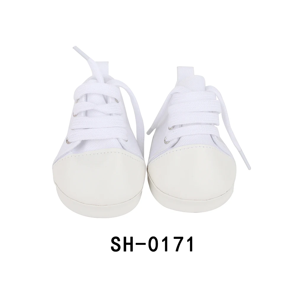 New 9cm Canvas Doll Shoes For Baby Girl Reborn Dolls White Sneakers Boots For Baby New Born Doll 1/3 Girl Dolls Girl\'s Gift Toy