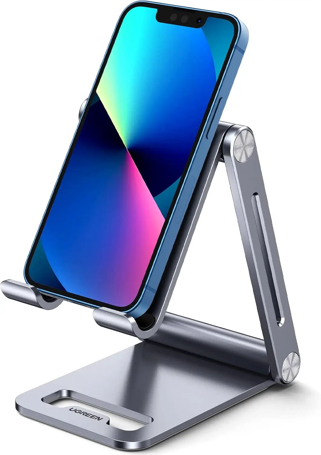 

Adjustable Aluminum Phone Stand for iPhone, Nintendo Switch, Multi-Angle Viewing, Portable Desktop Holder
