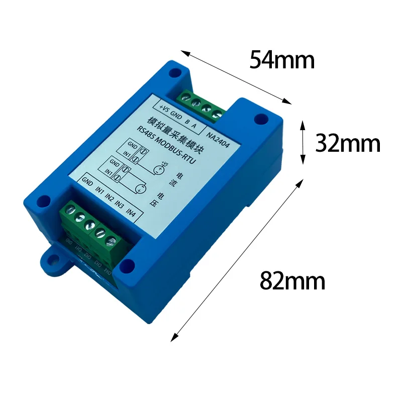 Analog Input Module Current/Voltage Input: 4-20mA 0-10V 0-30V Converts to RS485 Modbus