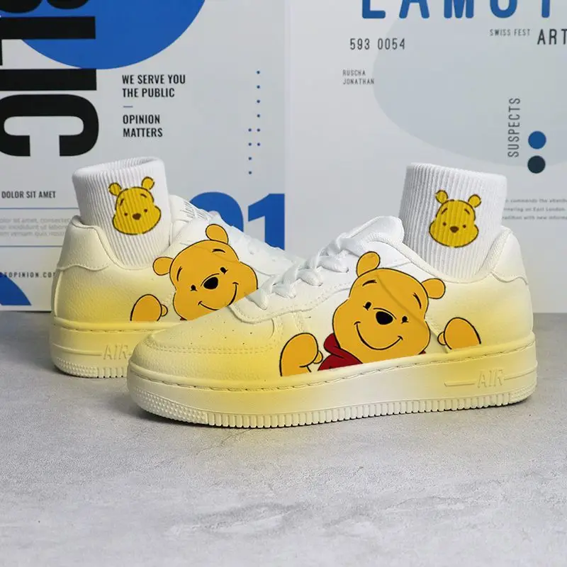 2024 Summer Little White Female Cute Stitch Mickey Mouse Pooh Bear Winnie Cartoon Board Student girl man shoes women Shoes