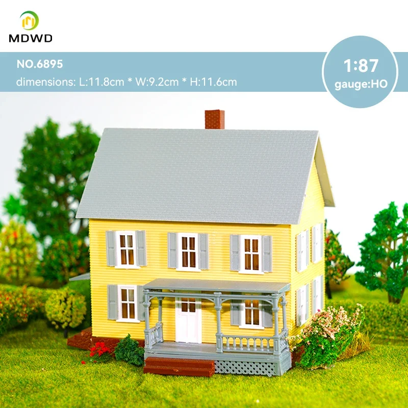 1szt 1:87 Ho N Scale Model House Style Villa Model Scale ABS Kit Building Plastic AssembleMaterial Diorama Train Railway Layout