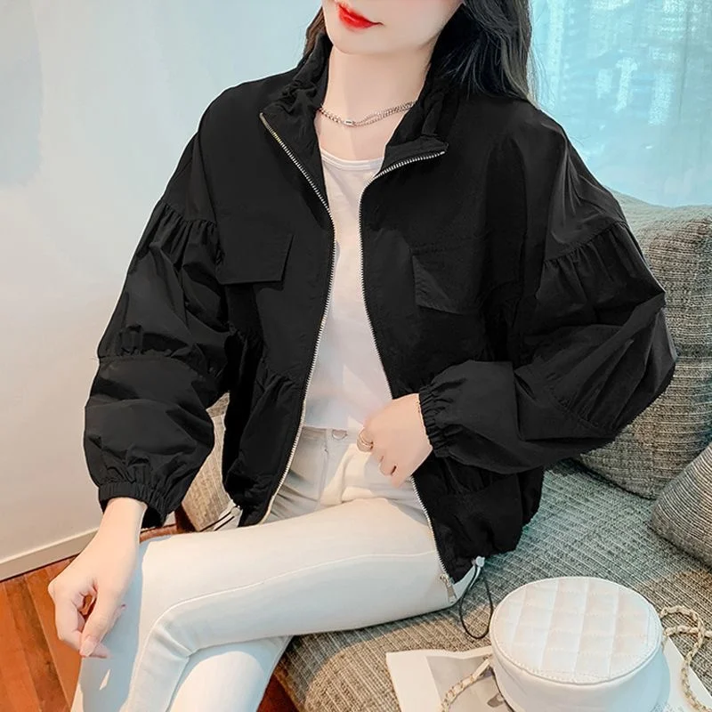 2024 Spring And Autumn New Women's Coat Casual With Loose Thin Short Style Fashion Temperament Cardigan Small Shirt Lapel Top
